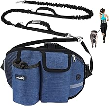 Pecute Hands Free Dog Leash for Dogs up to 110 kg Shock Absorption, Comfortable, Reflective Stitching, Ideal for Running, Running and Walking (Blue)