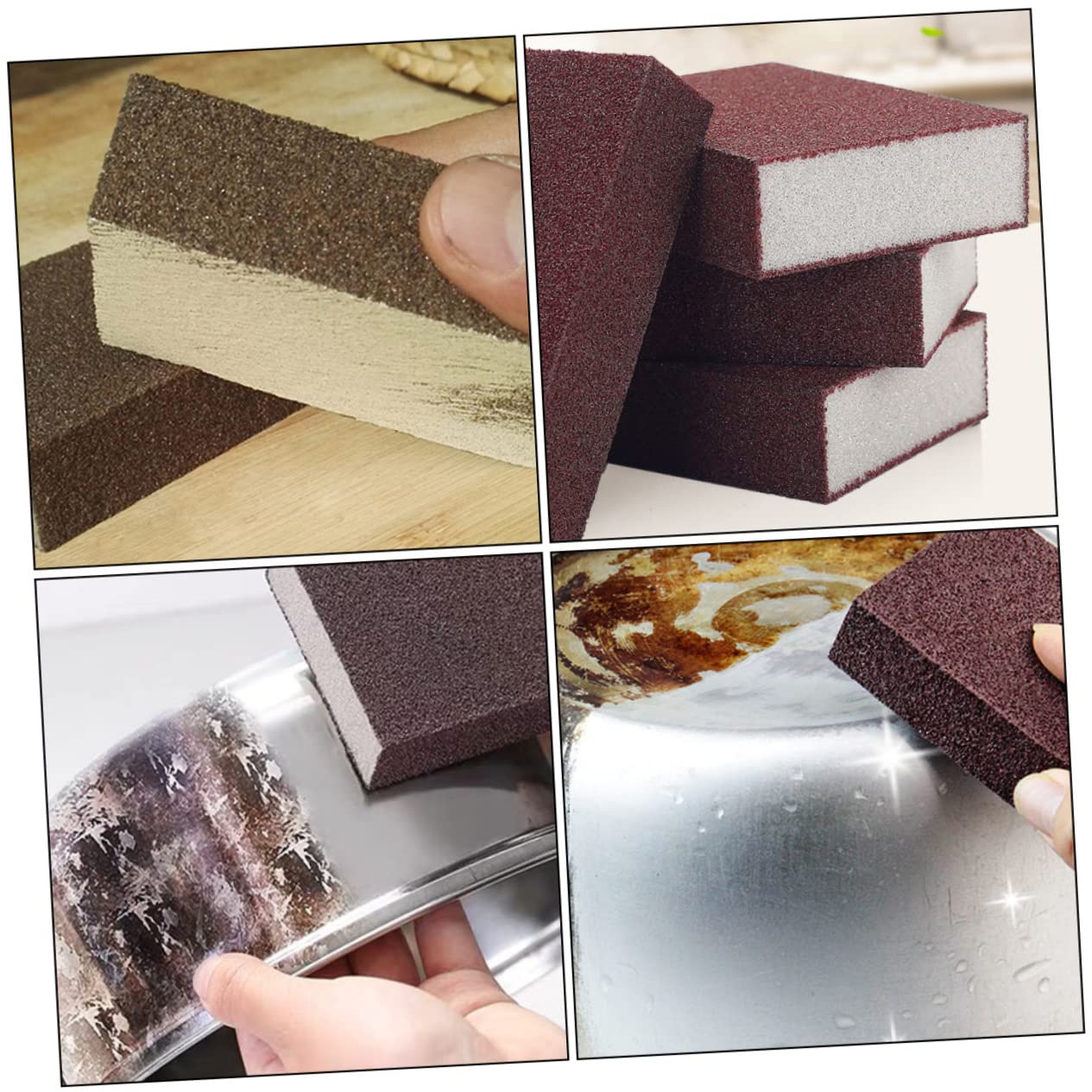 MAGICLULU 12piezas Unidades Esponjas De Lijado Multifunción para Limpieza De Ollas y Sartenes Esponjas Abrasivas para Cocina Uso Mojado y Seco Elimina Óxido y Suciedad
