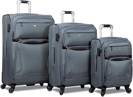 review Rolite Explorer 3-Piece Expandable Spinner Luggage Set, Grey