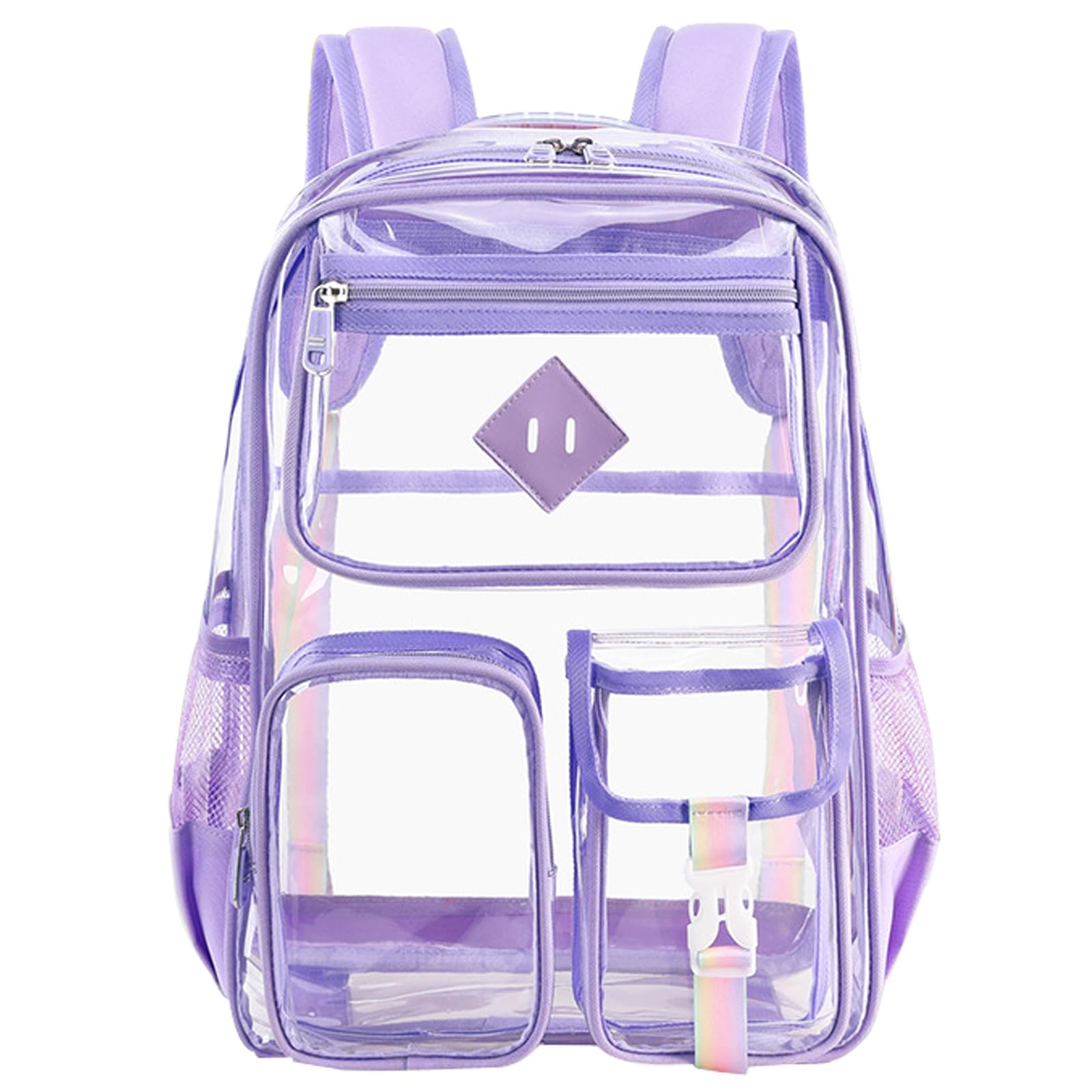 KEBEIXUANClear Backpack Heavy Duty PVC Transparent Backpack Large Capacity See-Through Bag for School Work Travel