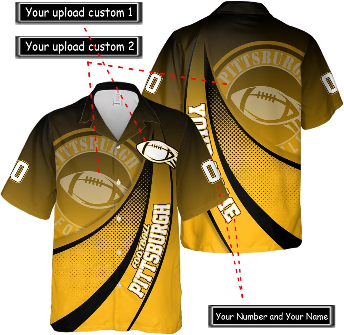 Discover Personalized Pittsburgh Football Team Steeler Hawaiian Shirts for Men, Gift for Fan