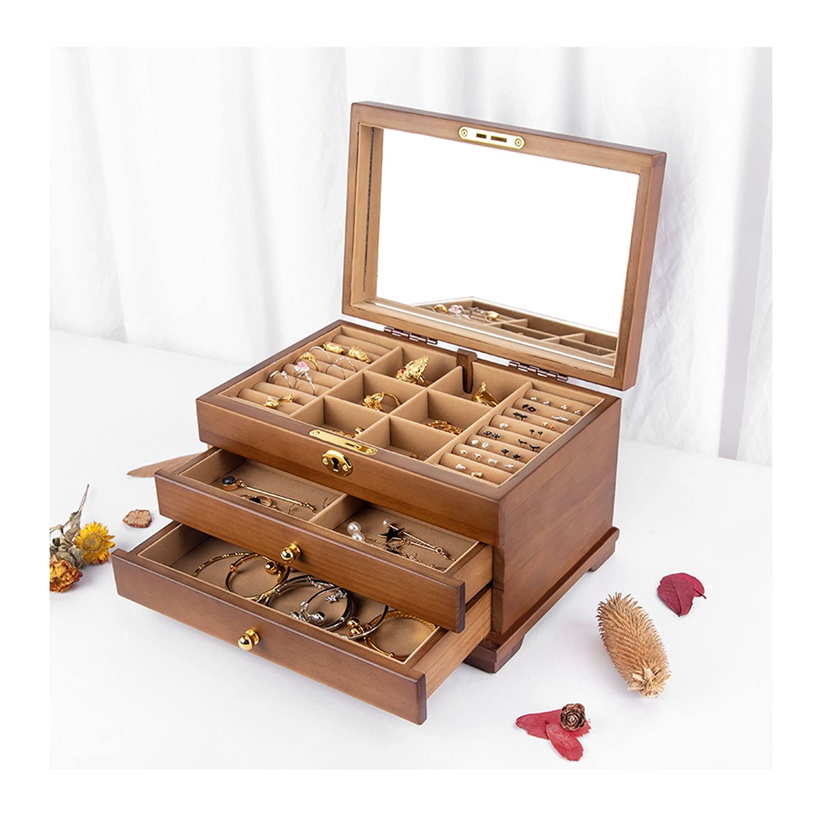 Jewelry Organizer 3 Layers Jewelry Box Organizer for Women Watch Storage Jewelry Organizer Storage Display Case Gift for