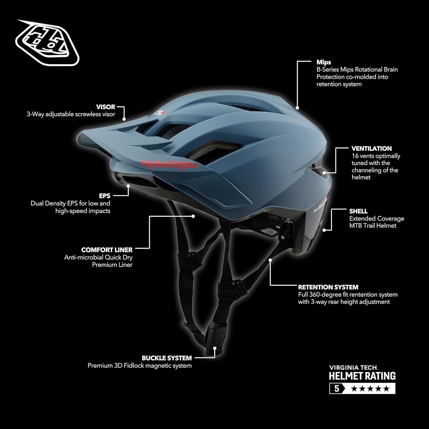 Troy Lee Designs FLOWLINE SE Helmet MIPS for Mountain Bicycle MTB