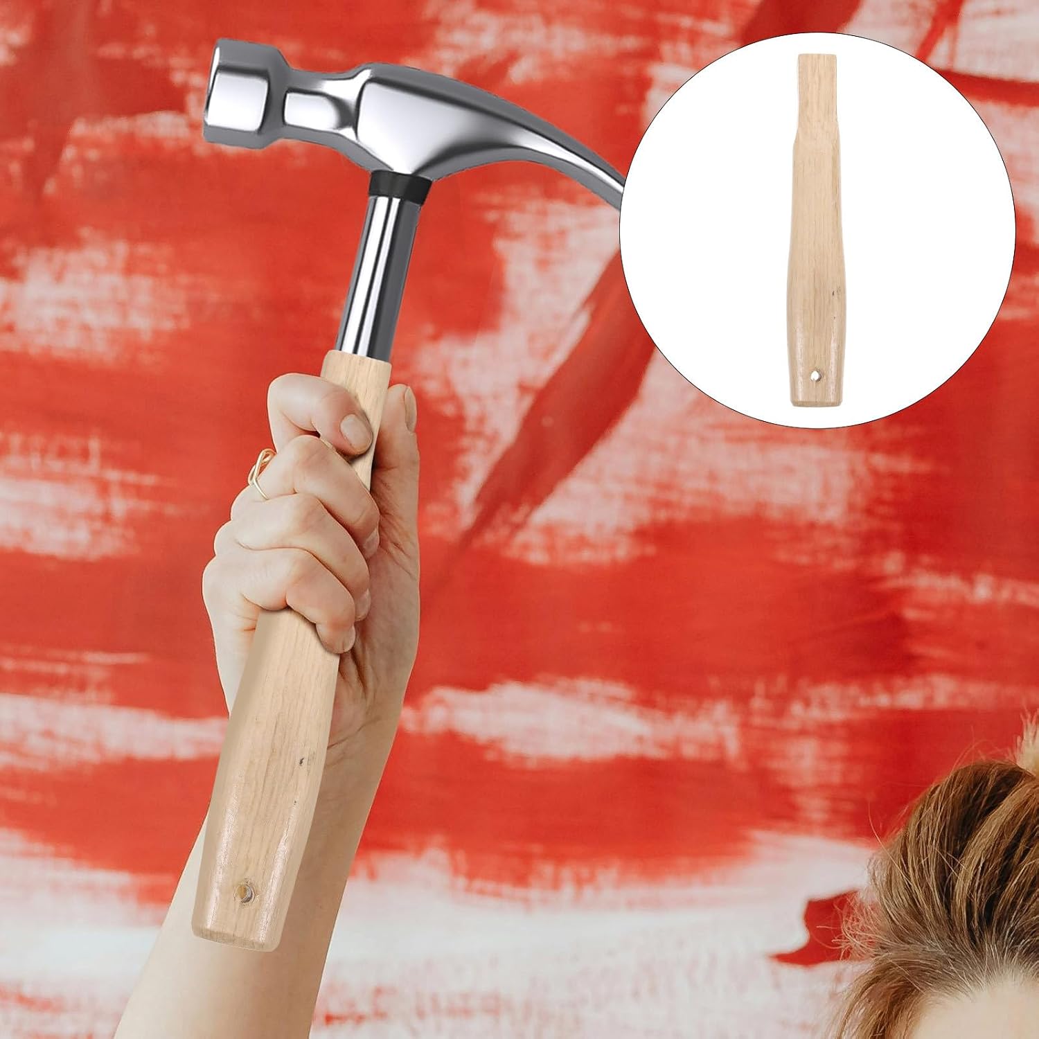 Wooden Hammer Handle Replacement 22cm Claw Hammer Handle for Woodworking and Tool Repair