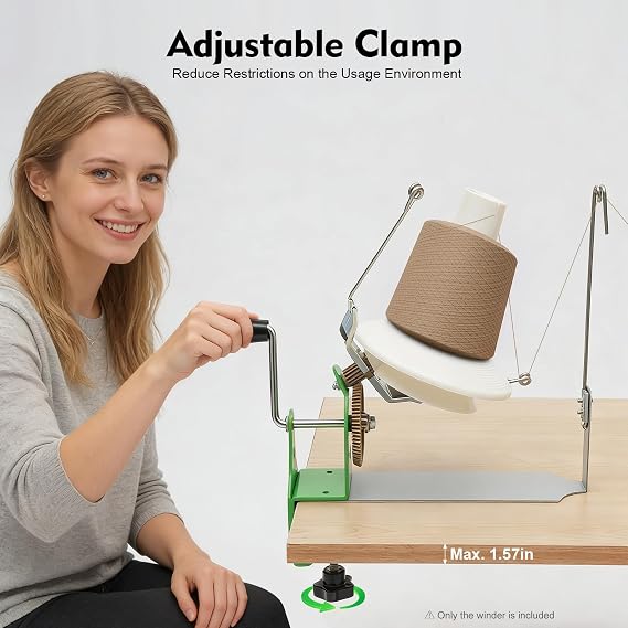 Large Yarn Ball Winder, Hand Operated Metal Yarn Fiber Wool String Ball Winder for Knitting Swift Yarn, 14-18 oz Capacity