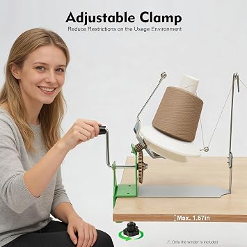 Large Yarn Ball Winder, Hand Operated Metal Yarn Fiber Wool String Ball Winder for Knitting Swift Yarn, 14-18 oz Capacity