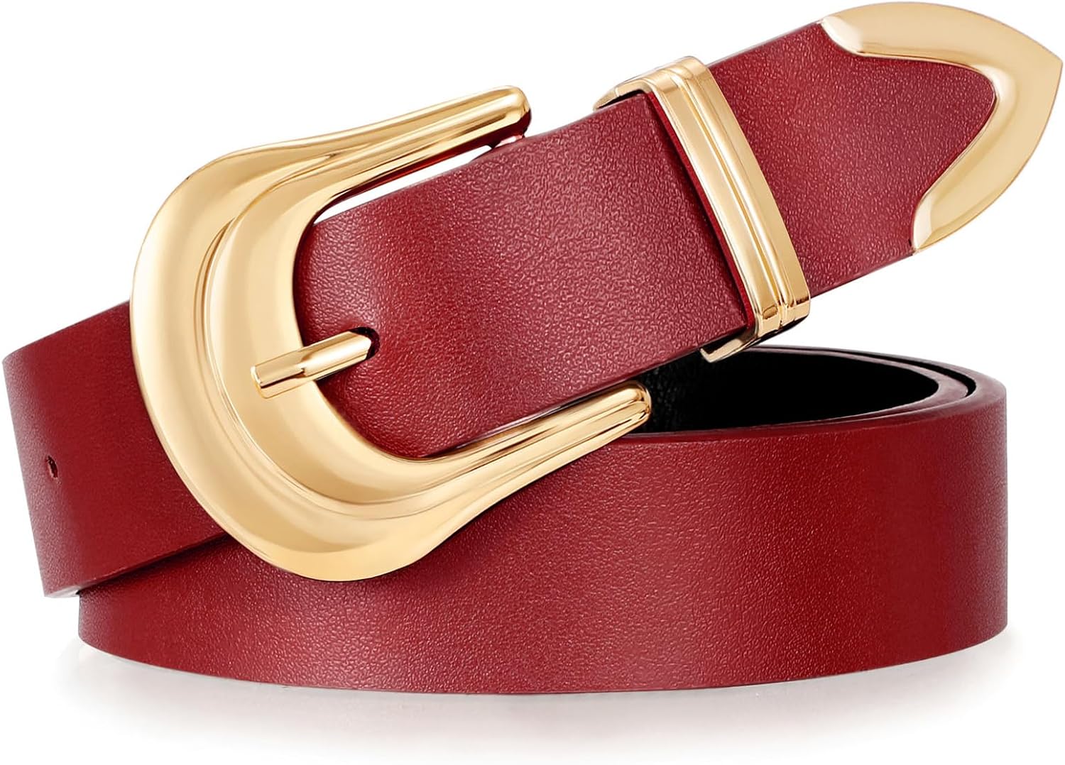 XZQTIVE XQTIVE Women's Western Belt Ladies Cowgirl Country Leather Belt Gold Buckle Rodeo Belt for Jeans Pants Dresses