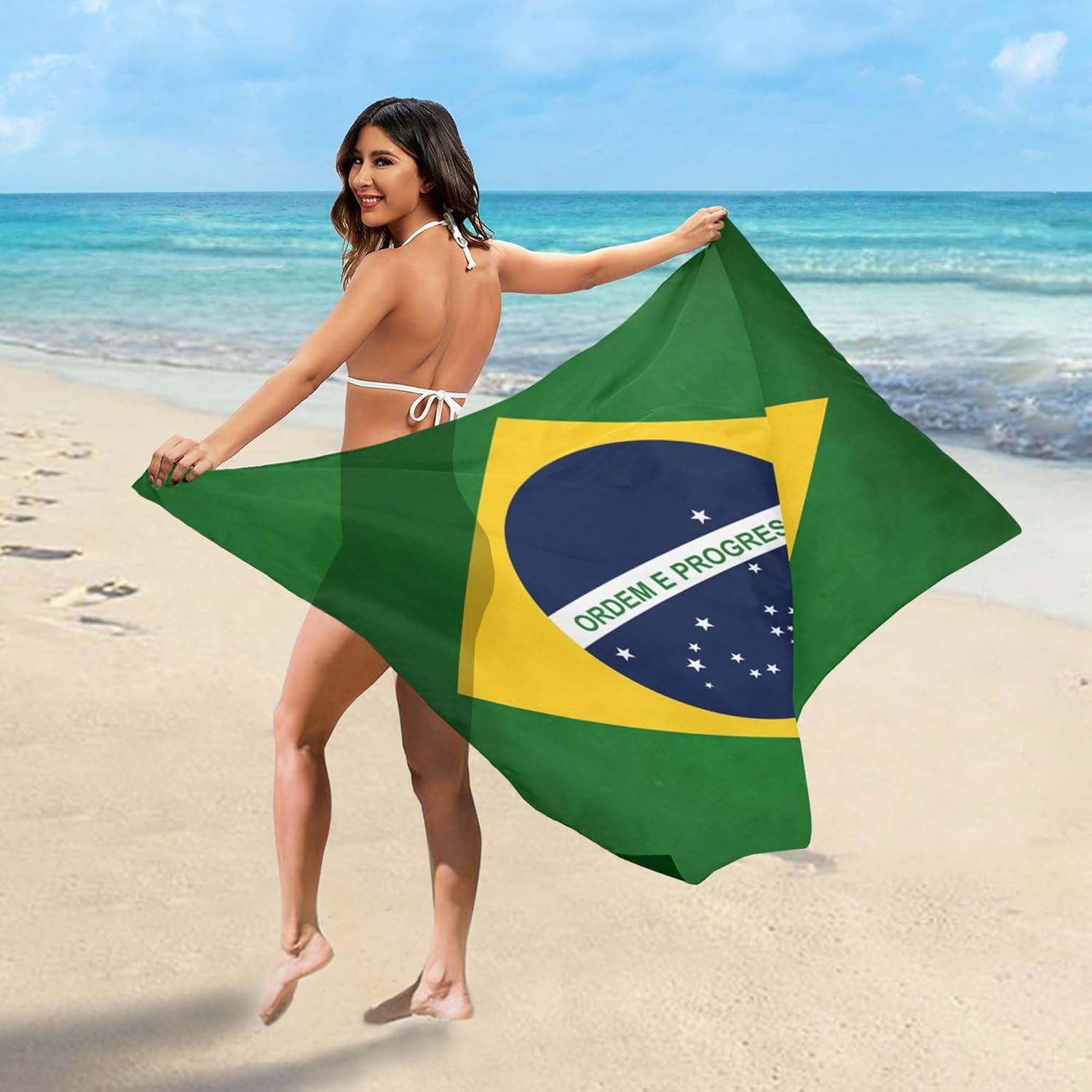Women's Sarongs Cover Ups for Swimwear Beach Bikini Wraps Jamaica Flag Jamaican Scarf - Image 3