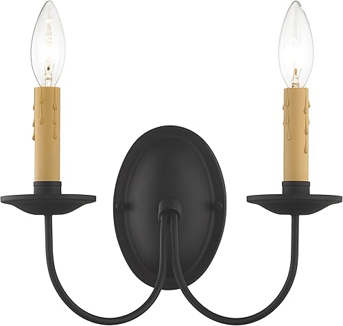 Livex Lighting 4452-04 Heritage 2 Aplique de pared negro claro
