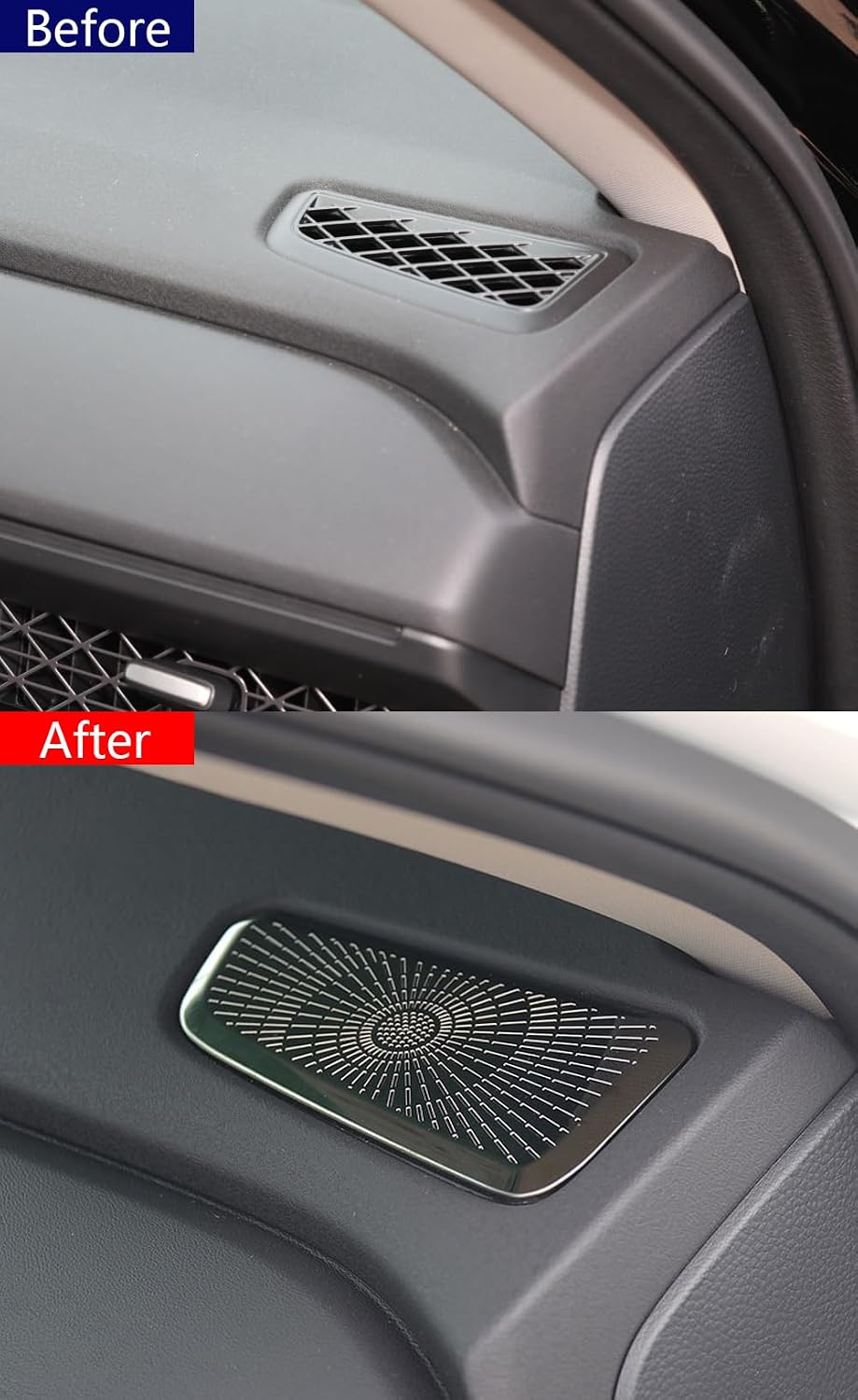 Automobile Accessories Front Panel Left and Right Air Vent Dustproof Speaker Grille Covers for Honda Accord 11th Gen 2023 2024 (Black) Stainless Steel 2PCS