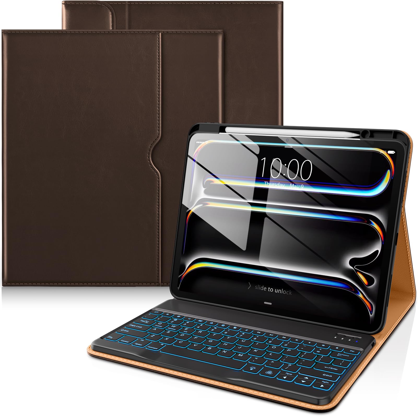 DTTO Keyboard Case for iPad Pro 13 Inch (M5) 2025 / (M4) 2024, Dark Brown