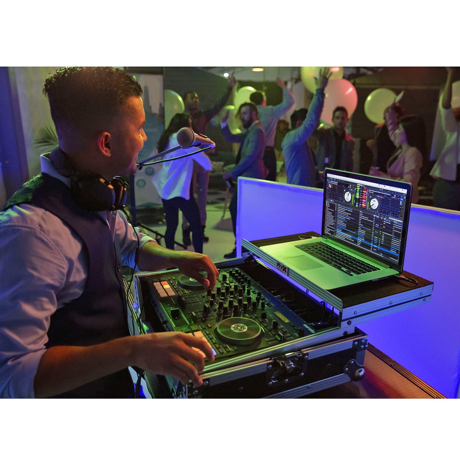 Roland D-J707M controlador móvil DJ Mezclador + keepdrum Soporte para ordenador portátil Plata