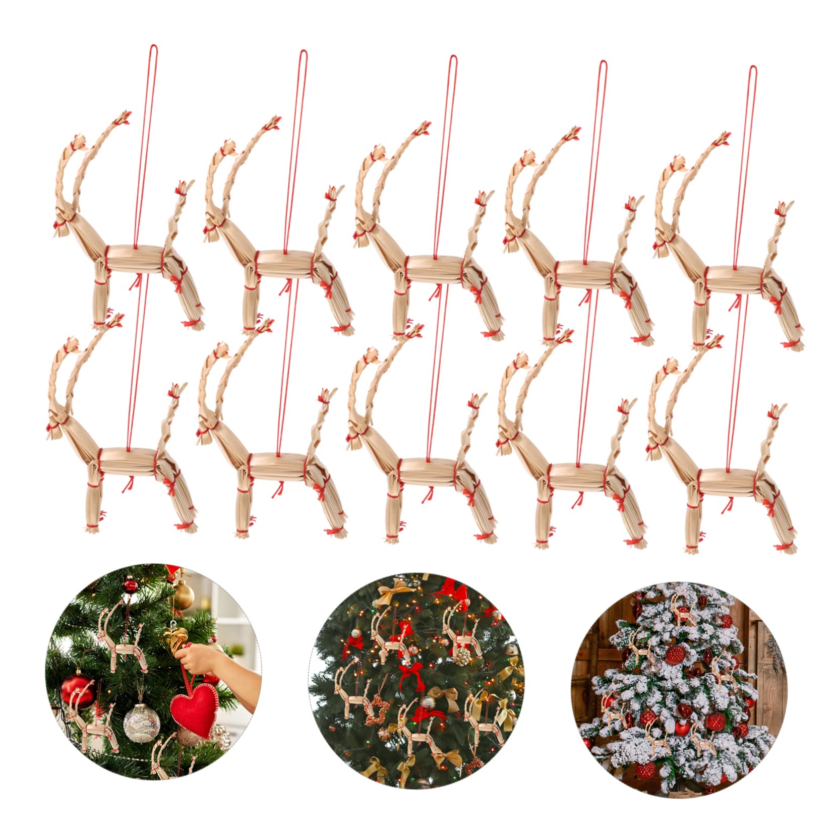 IMIKEYA 40 Stück Weihnachts Strohdekorationen Schneeflocken Ornamente Große Stroh Weihnachtsdekorationen Weihnachtsbaum Anhänger Weihnachten Christbaumkugeln Kugeln Weihnachts