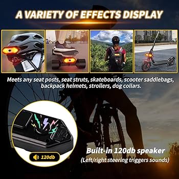 Luce Posteriore Bici Con Frecce E Sonoro - Telecomando Wireless, Ricaricabile USB, Impermeabile IPX4 - Foto 2