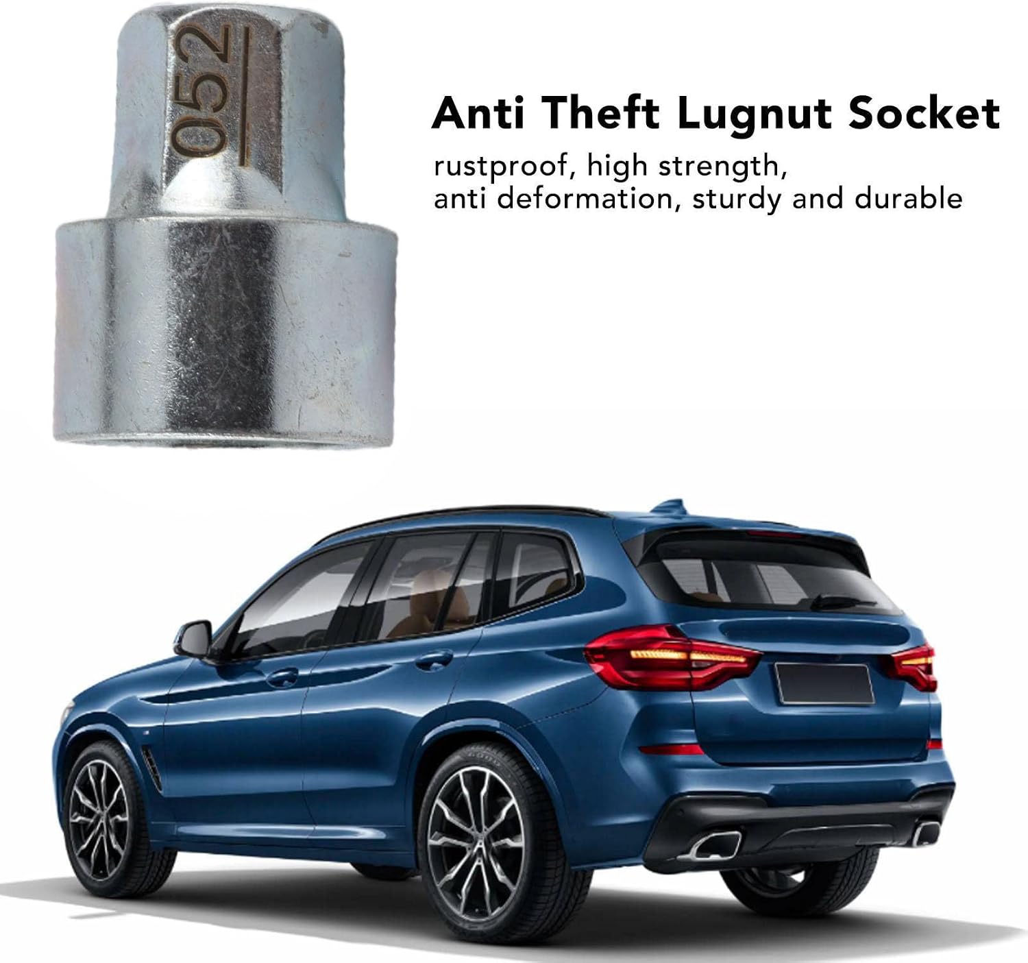 Wheel Lock Key, Anti Theft Lug Nut Socket Remover Tool Replacement for 1 3 5 6 7 Series X1 X2 X3 X4 X5 X6 Z4 Precise Fit Durable Metal High Strength Rust Resistant Wheel Screw Removal Key Socket