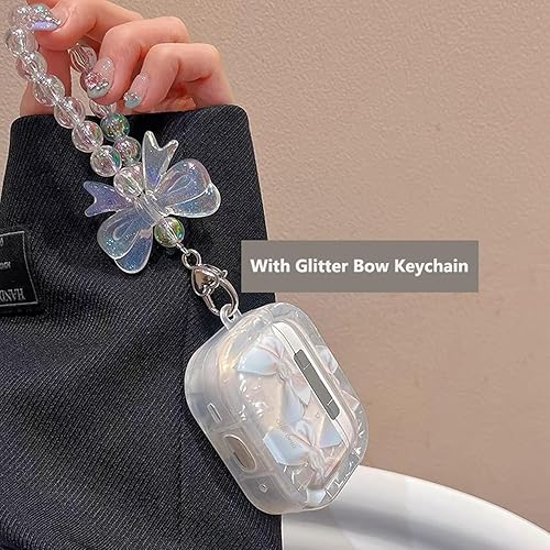 Miniatura 10 de Compatible with Airpods 3rd Generation Case 2021 (NOT for Airpods Pro 2019), PHOEACC Cute Pretty Flower Airpod 3 Case with Shell Pearl Keychain