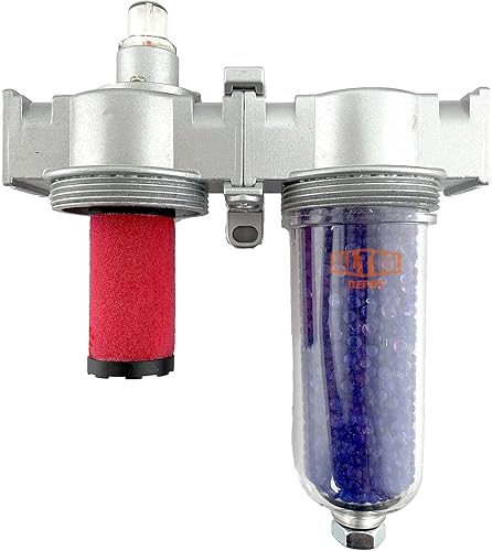 Miniatura 7 de 12 "NPT MID FLOW 2 etapas filtro coalescente sistema secador desecante para líneas de aire comprimido, cuencos de polietileno, ideal para pintura en