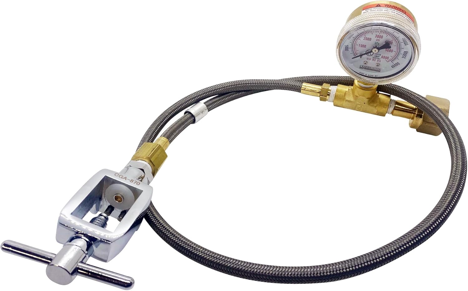 Preece Precision Oxygen Transfill Hose Assembly, CGA540 to CGA870