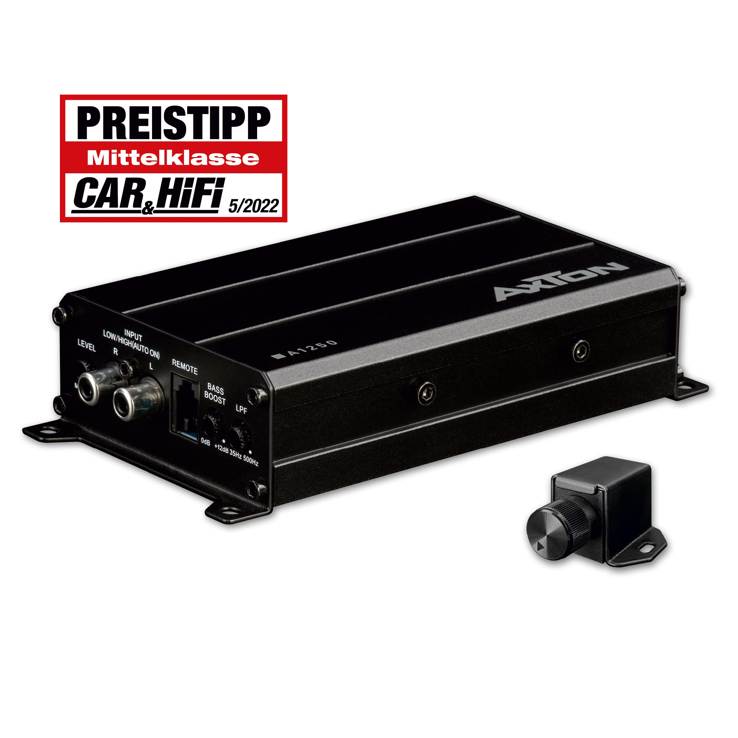 Axton A1250 | Mono Verstärker/Endstufe Digital Power Amplifier ultra kompakter digitaler Mono Verstärker für Autos und Reisemobile