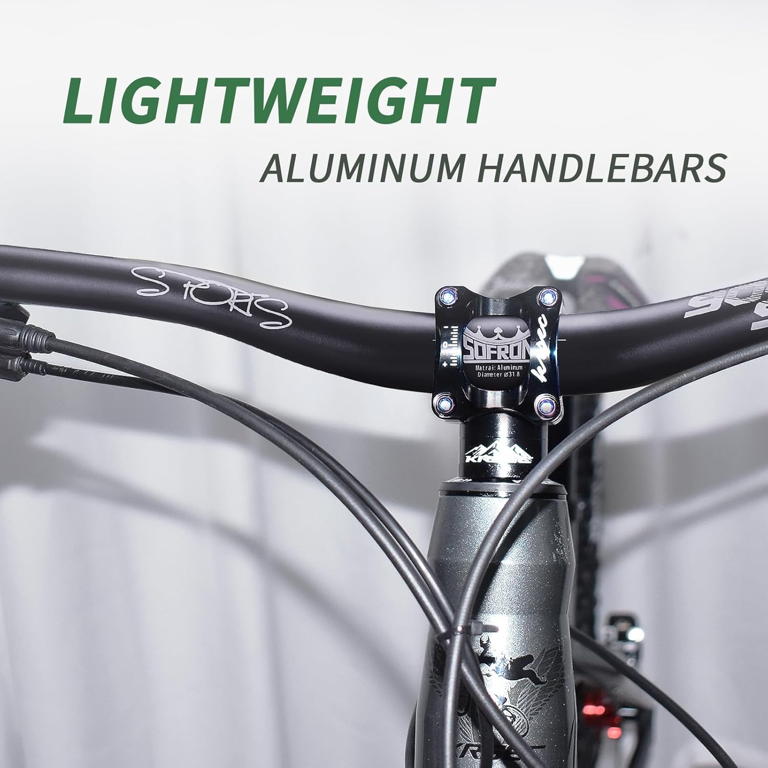 Mountain Bike Handlebars, 780mm Aluminum Alloy MTB Riser Handlebars, Suitable for Cycling Racing XC DH Bicycles, Black