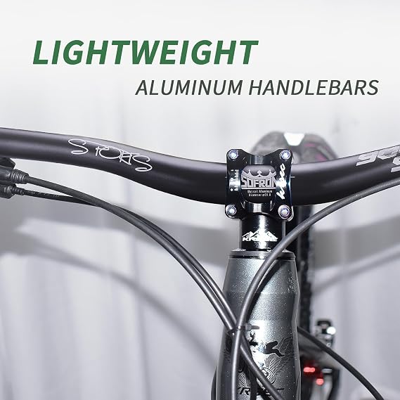 MTB Riser Handlebars, 780mm Aluminum Alloy, 25 mm Rise, Black