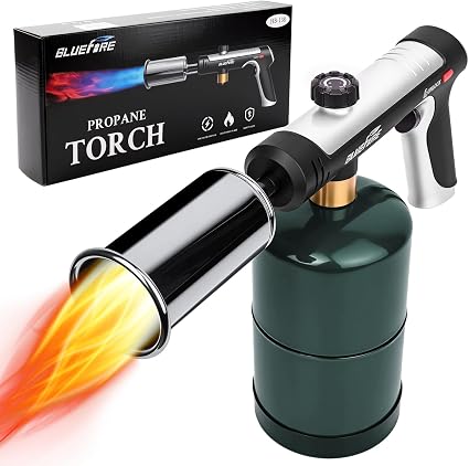 Bluefire Propane Torch with One-Touch Max Fire, 3272°F Cooking Blow