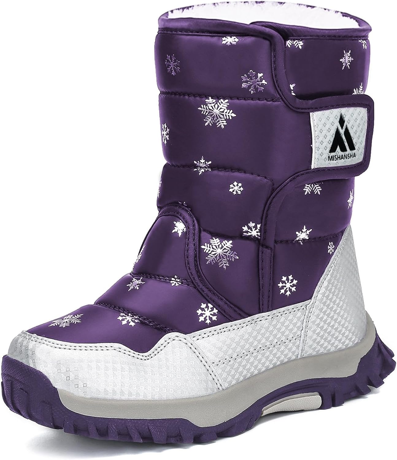 Mishansha Kindersneeuwlaarzen voor meisjes, warm, gevoerd voor de winter, antislip, comfortabel, voor kinderen, Zwart, 26 EU