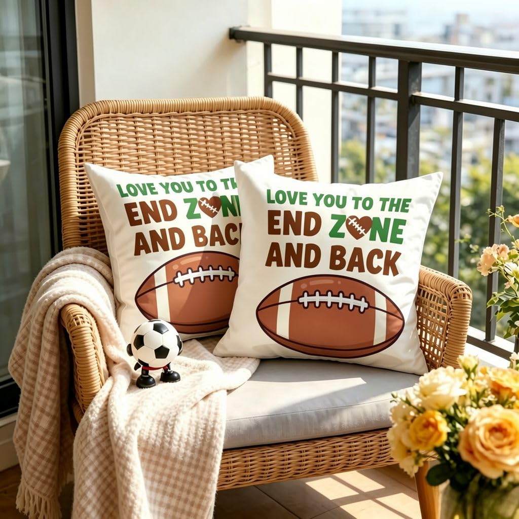 Funny Football Quote Linen Pillow Covers -16x16