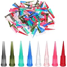 160 Pieces 8 Sizes Plastic Tapered Pinhead Blunt Tips, Adhesive Dispensing Plastic Glue Tips for Industry Oil or Glue Applicator Multicolor