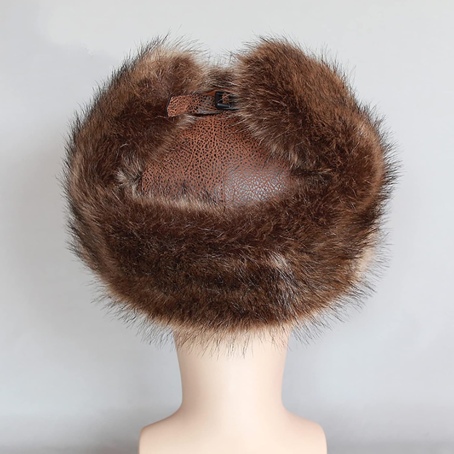 Winter Trapper Hat, Bomber Hat Earflap, Windproof Russian Ushanka Hat, Fur Lined Winter Cap for Skating, Skiing, Outdoor Activities,Brown-60-61cm/23.62-24.01in