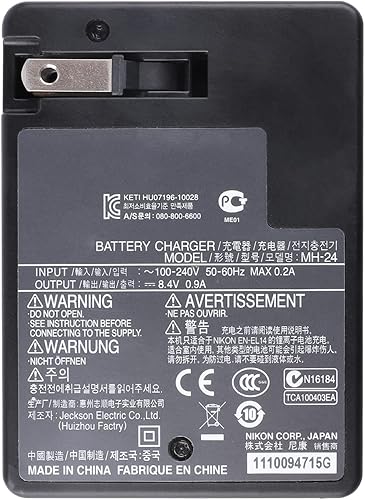 Miniatura 3 de Cargador de batería MH-24 compatible con cámaras réflex digitales Nikon EN-EL14 14a P7100 P7000 D5100 D5200 D5300 D5500 D5600 Df D3100 D3200 D3300