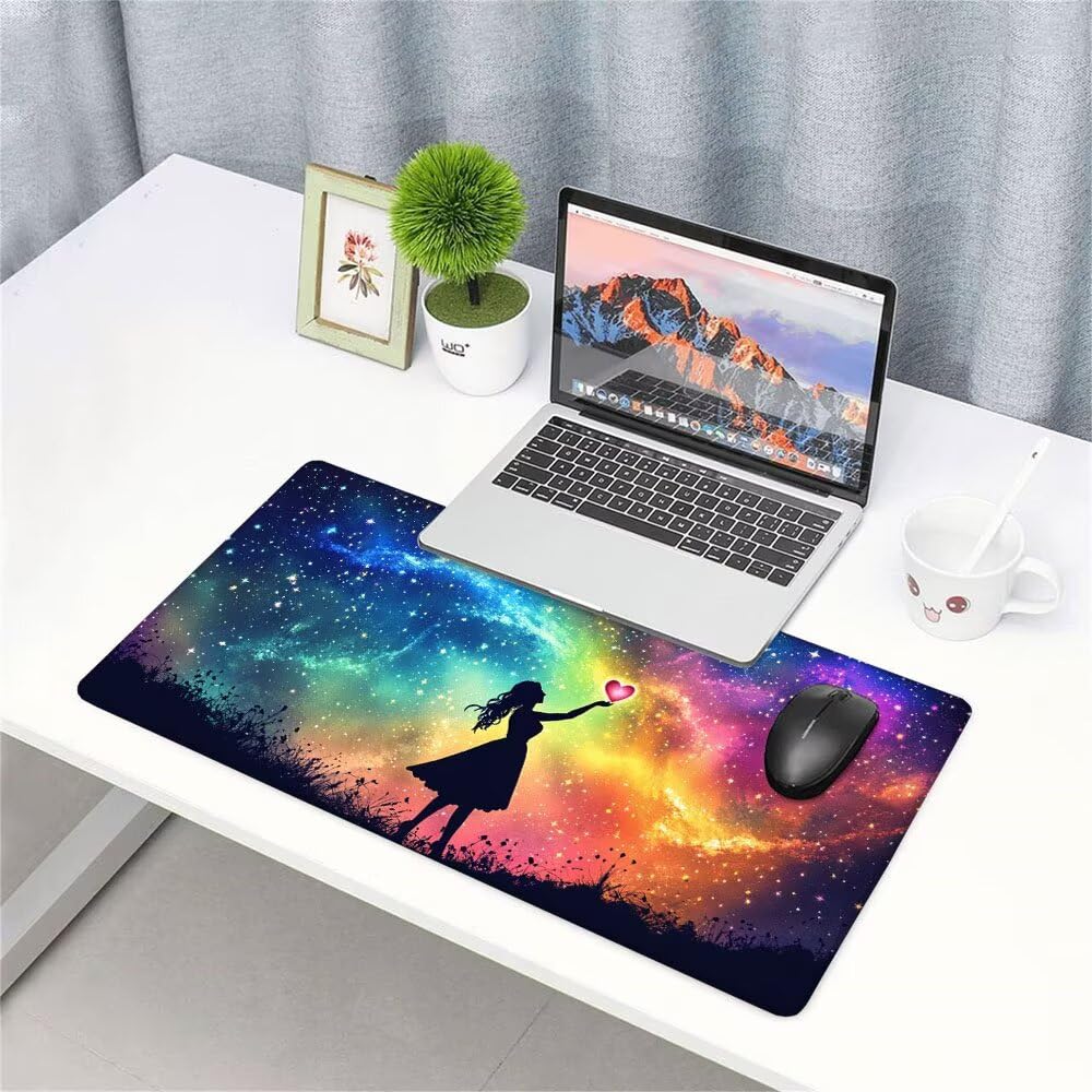 Podkładka pod mysz XXL kolor pod biurko do gier akcesoria do klawiatury podkładka pod mysz rozszerzony sen duża mata do gier 1000 x 500 x 3 mm ochrona na biurko gumowa podstawa, przeszyte krawędzie