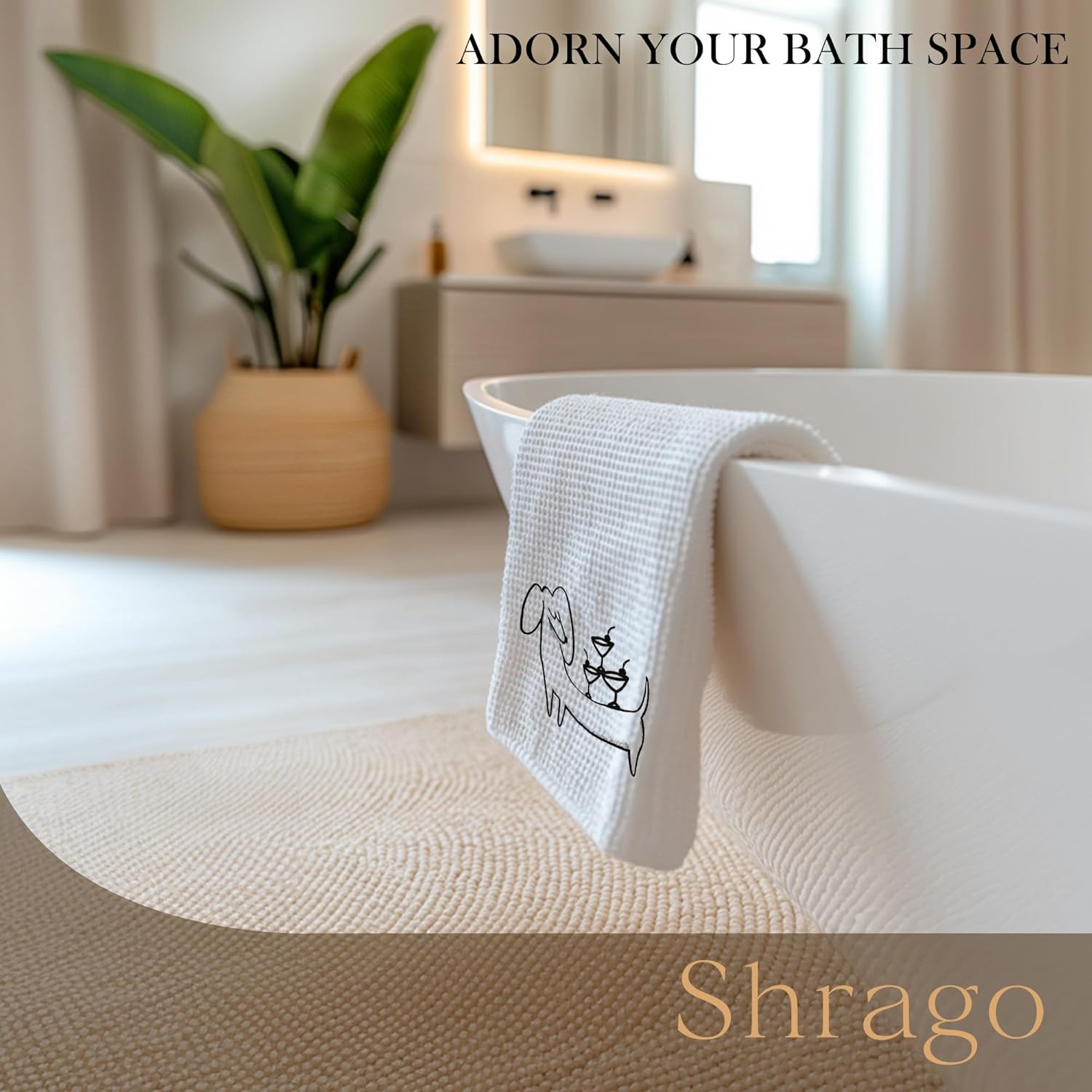 Funny Martini Dachshund Kitchen Towels, Gifts for Martini Dachshund Lovers Dish Tea Towels for Kitchen, Cocktail Weiner Dog Line Art Decorative Hand Towel for Bar Cart Decor, 16x24 Inch - Image 6