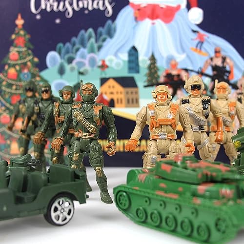 Miniatura 4 de Orgrimmar Advent Calendar 2022 Christmas Countdown Calendar 24 Days Kids Toys Mini Figures Military Soldiers Army Man Weapons, Xmas Party Favor Gifts