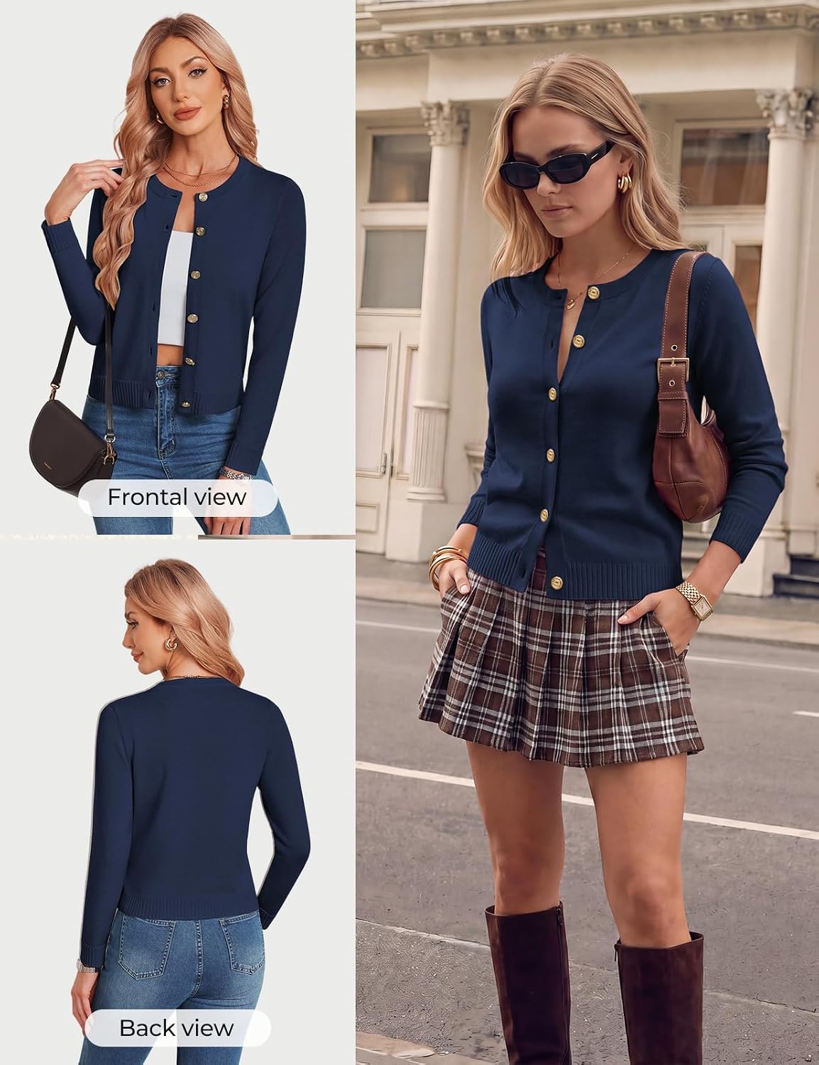 GRACE KARIN Womens Cropped Cardigan Sweater Wool Button Up Sweaters Soft Fall Fashion Outfits Clothes Trendy 2026