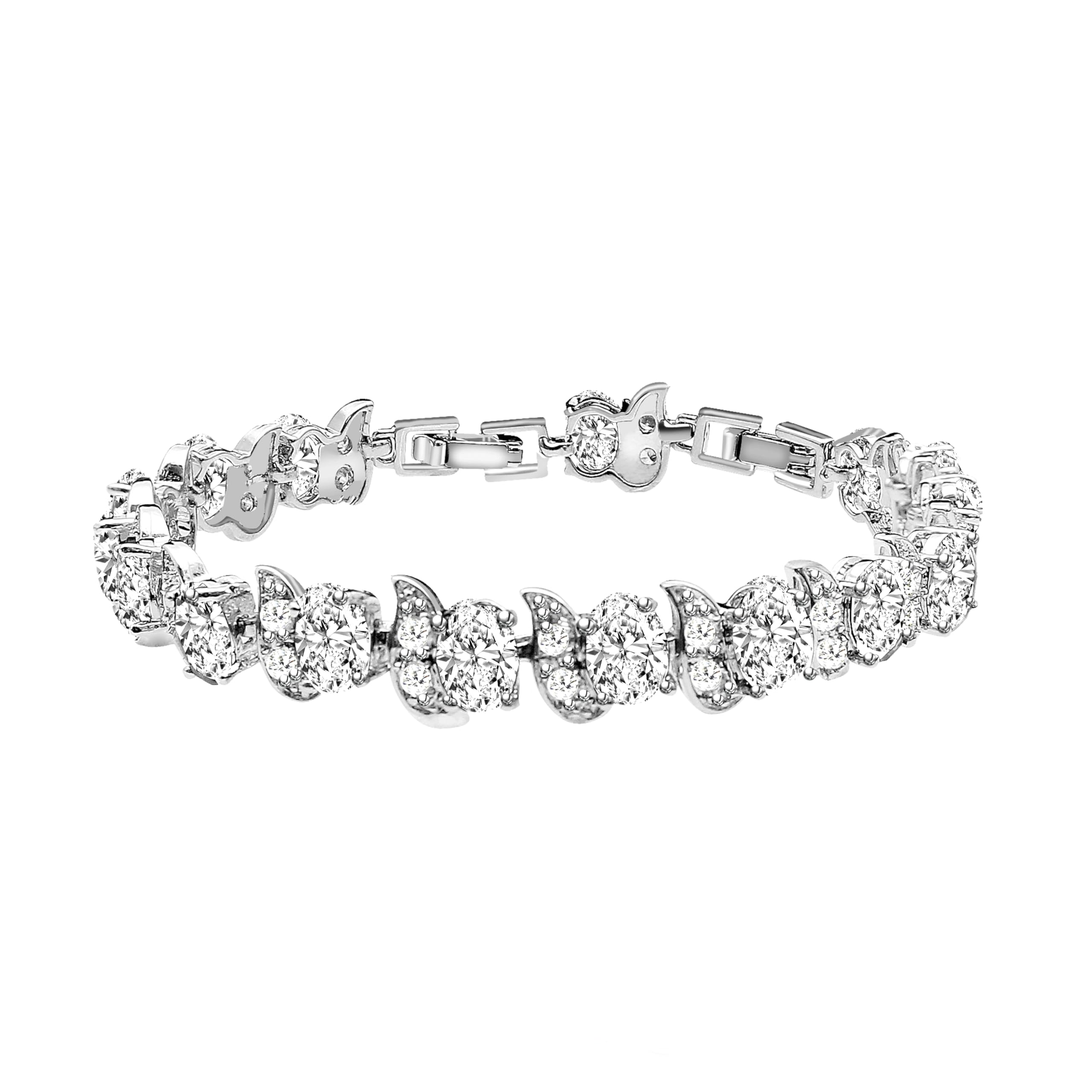 LMXXVJ Fashion Tennis Bracelet Created Emerald White Gold Plated Charm Bracelet Gifts Jewelry for Women