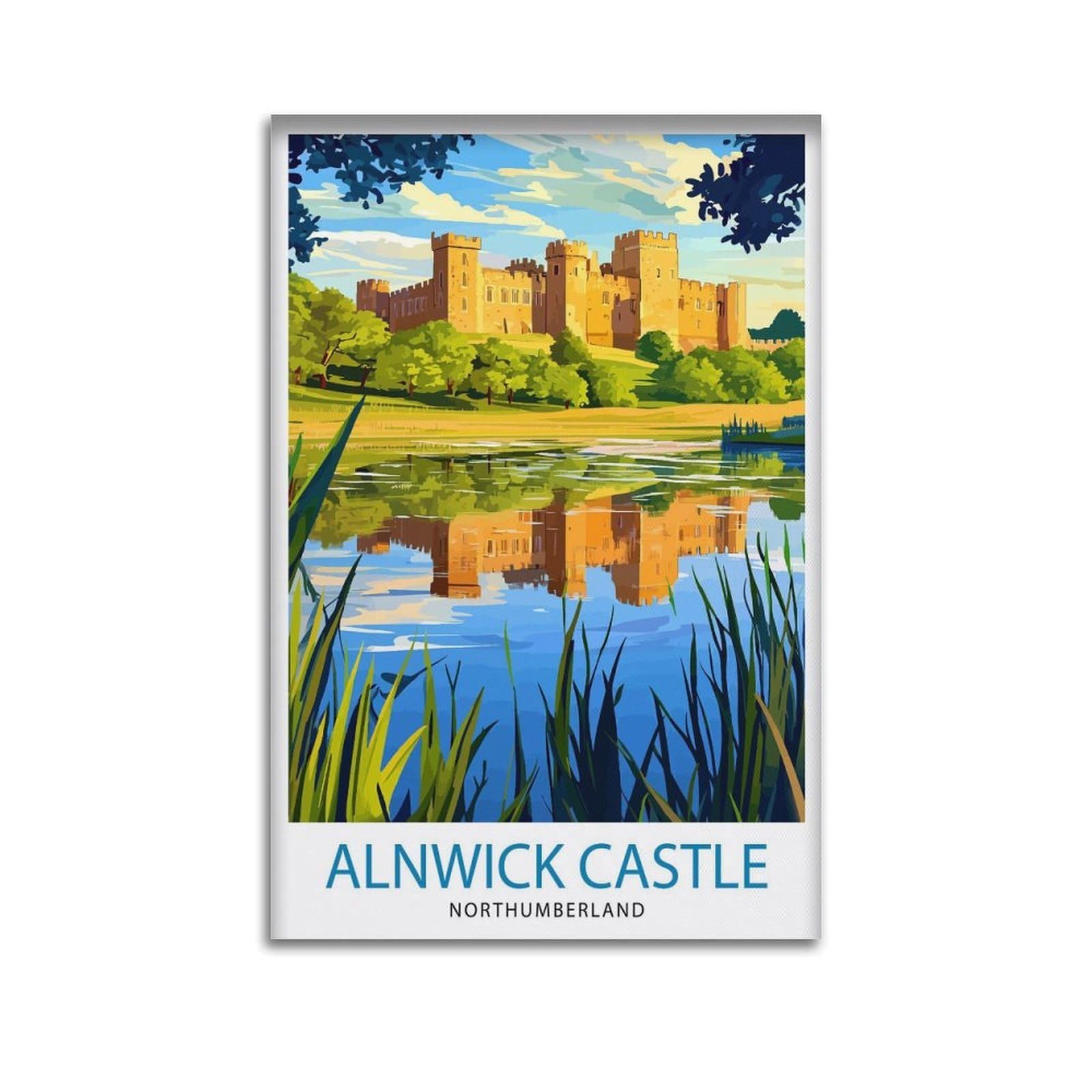 xiaoxiaoshen Alnwick Castle Travel Northumberland Scenic Gift for UK History Canvas Poster Wall Art Prints Room Aesthetic Murals Bedroom And Living Decorations 20x30inch(50x75cm)