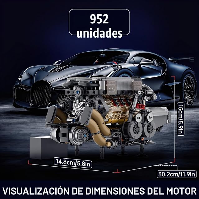 Foto 2 de 6 de Mould King 10131 Tecnología W16 Kit De Motor Bloque De Construcción Bloque De Fijación del Modelo De Motor…