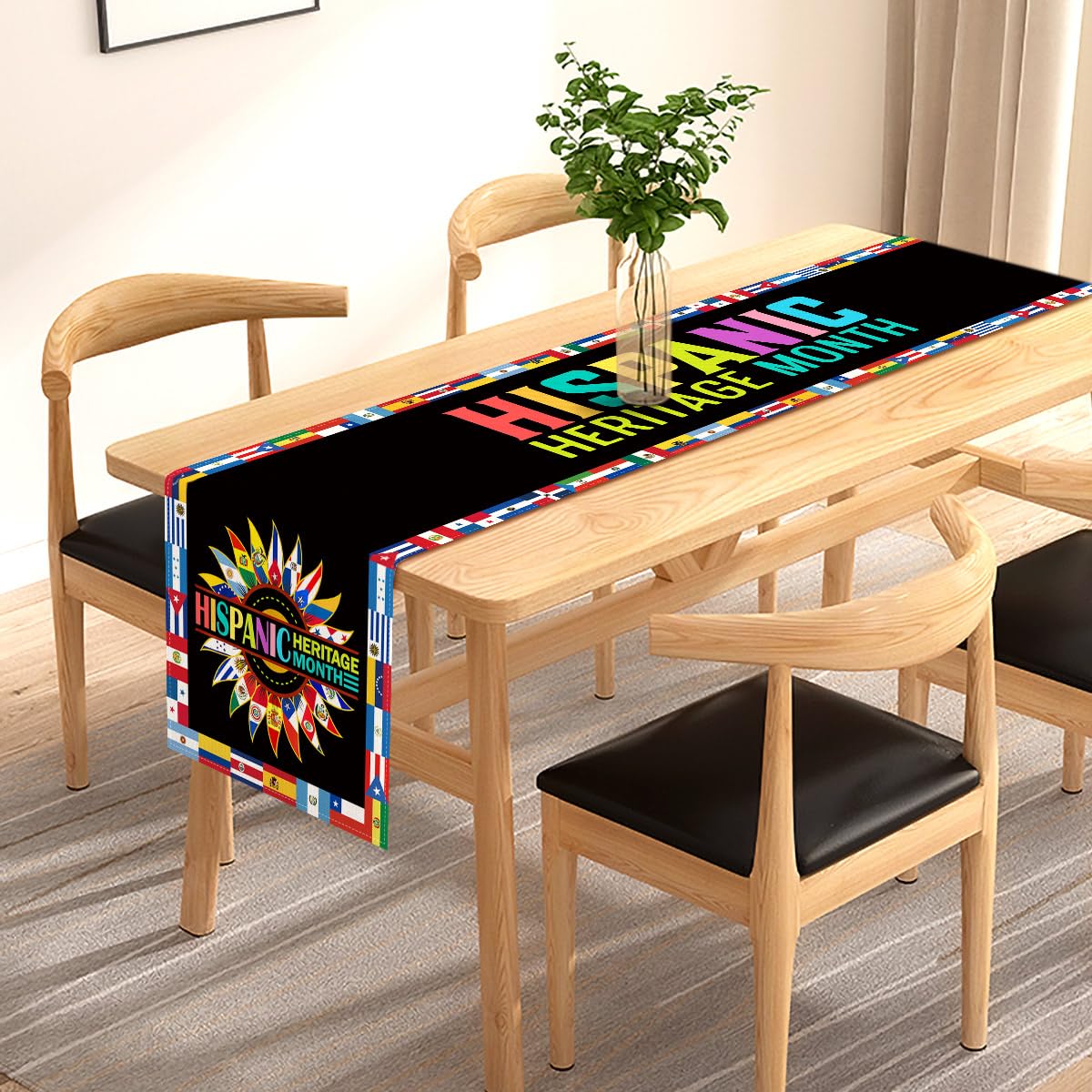 Hafangry Hispanic Heritage Tischdecke – 152x213 Cm, Polyester, Mit Flaggen Von 21 Spanischsprachigen Ländern