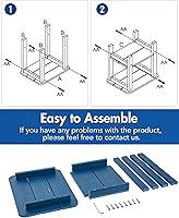 Vista 7 de Tikea Adirondack - Mesa auxiliar para exteriores, mesa auxiliar de 16.7 pulgadas para patio, piscina, porche, muebles de patio al aire libre Azul