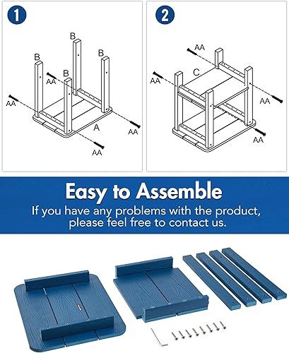 Miniatura 7 de Tikea Adirondack - Mesa auxiliar para exteriores, mesa auxiliar de 16.7 pulgadas para patio, piscina, porche, muebles de patio al aire libre