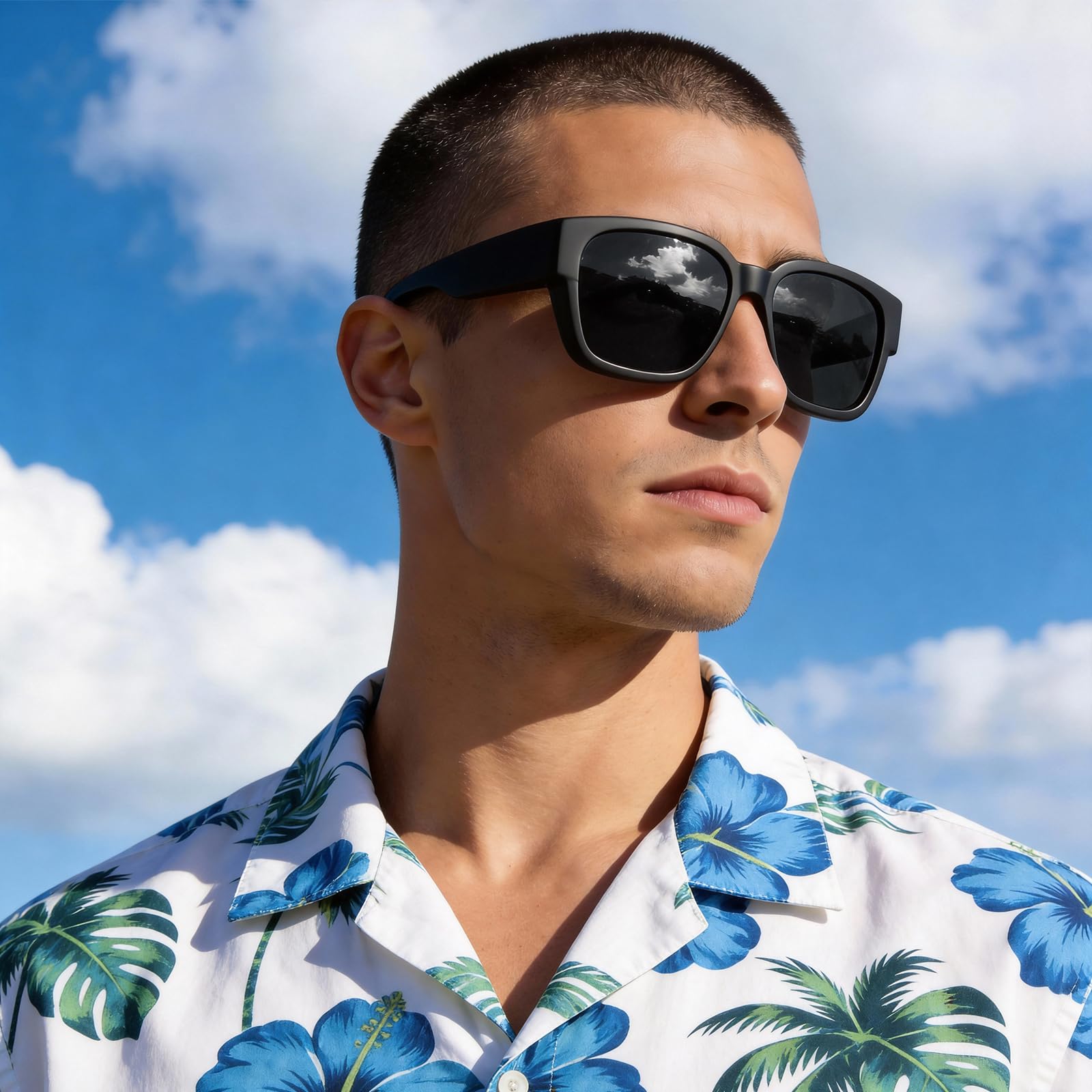 Okulary przeciwsłoneczne Polarised Fit Over Glasses – okulary przeciwsłoneczne z ochroną UV400, okrągłe, przeciwodblaskowe, na receptę, do jazdy samochodem, wędkowania i uprawiania sportów