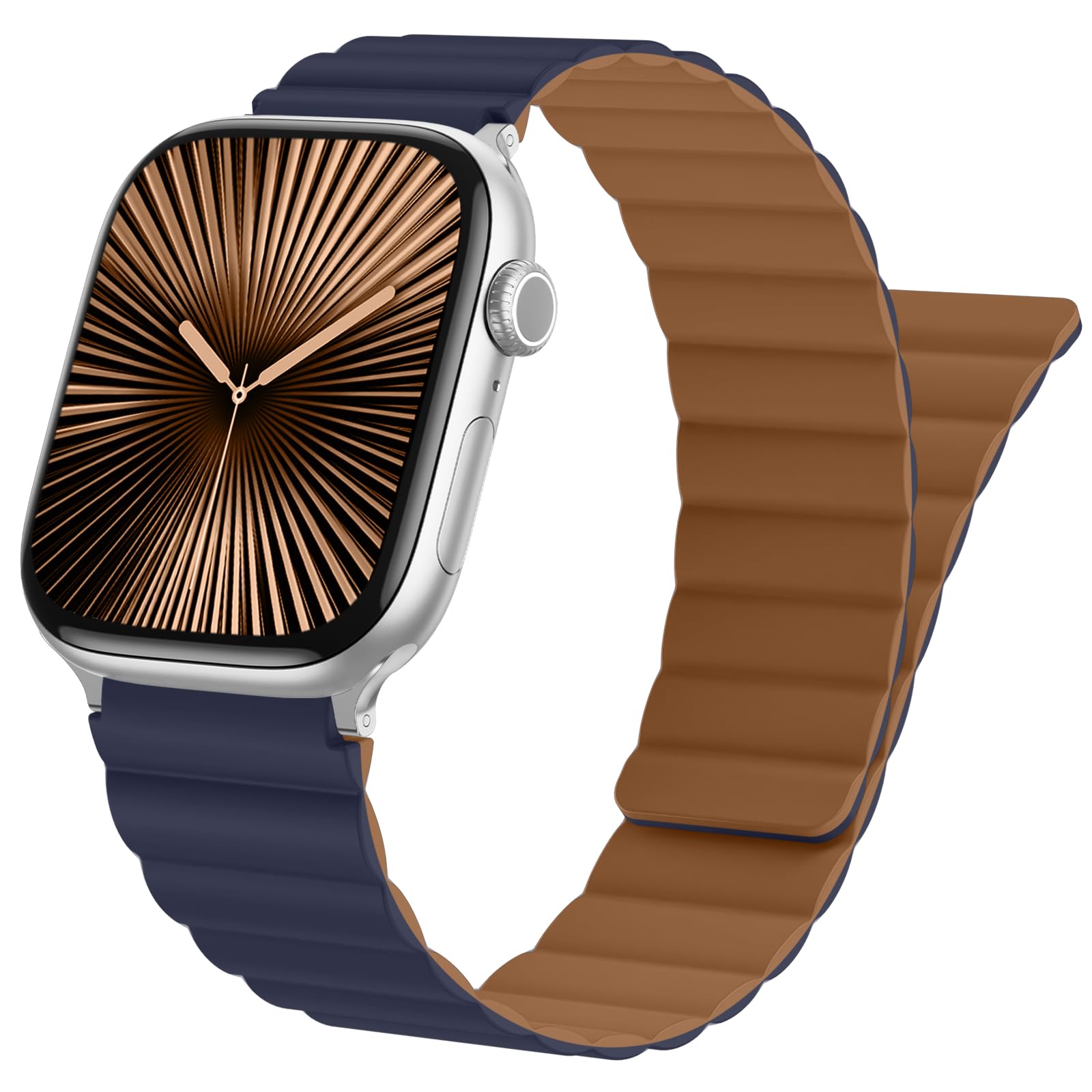 Oielai Magnet Armband Kompatibel mit Apple Watch Armband 46mm 49mm 45mm 44mm 42mm, Doppelseitige Tragbare Magnete Ersatzband für iWatch Series 10 9 8 7 6 5 4 3 2 1 SE Ultra
