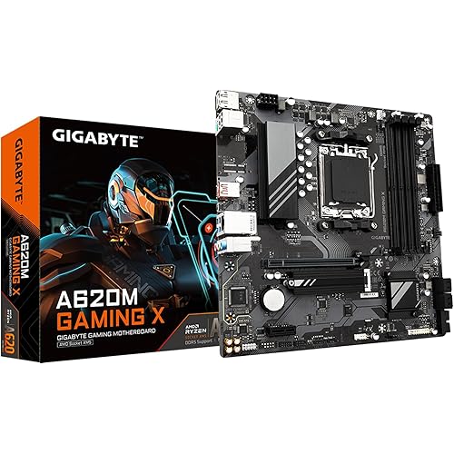 GIGABYTE A620M Gaming X AMD A620 Micro ATX Motherboard with DDR5, PCIe 4.0, USB 3.2 Gen1x2 Type-C, 5-Year Warranty