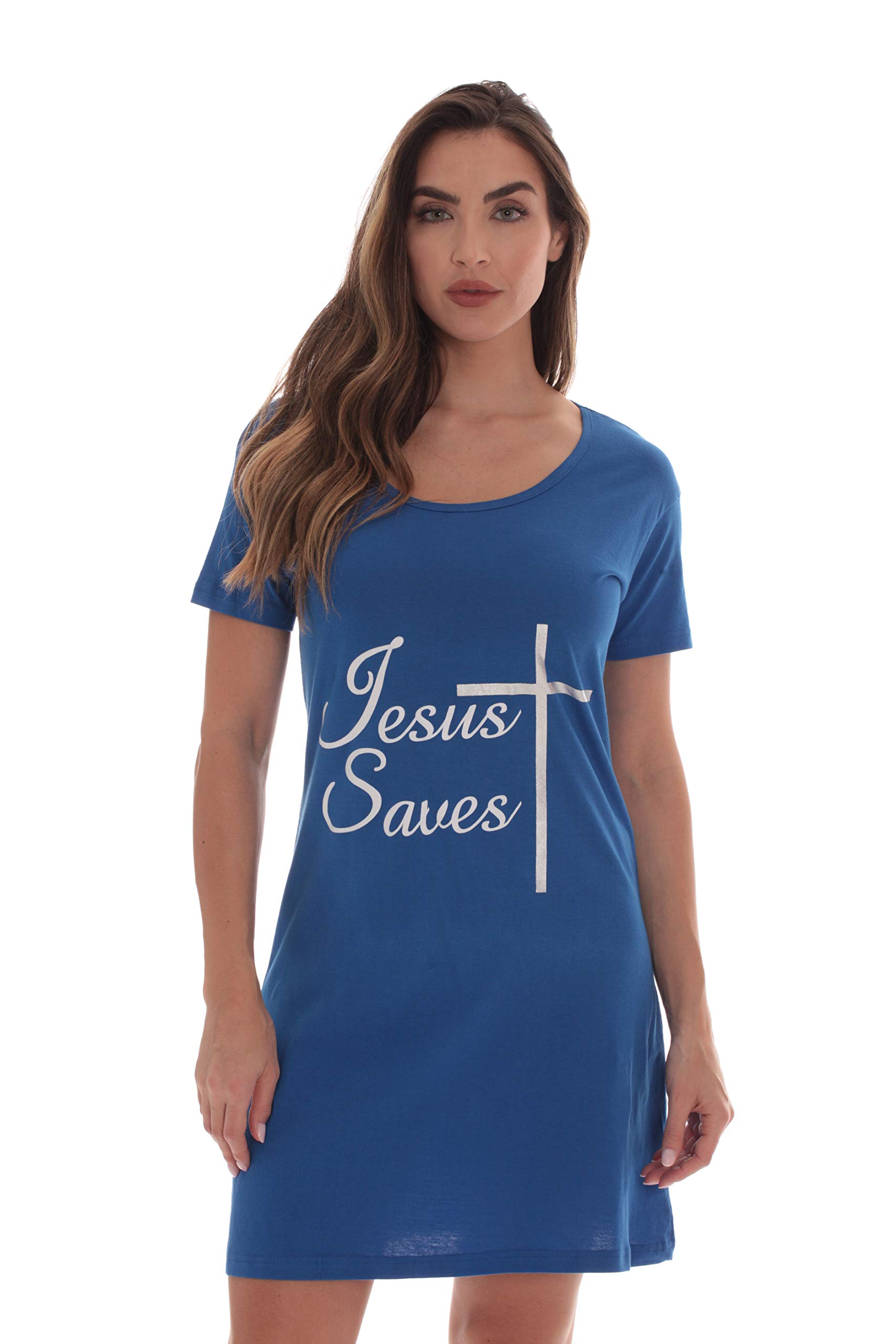 Just Love100% Cotton Sleep Dress Night Shirt for Women with Religious Sayings