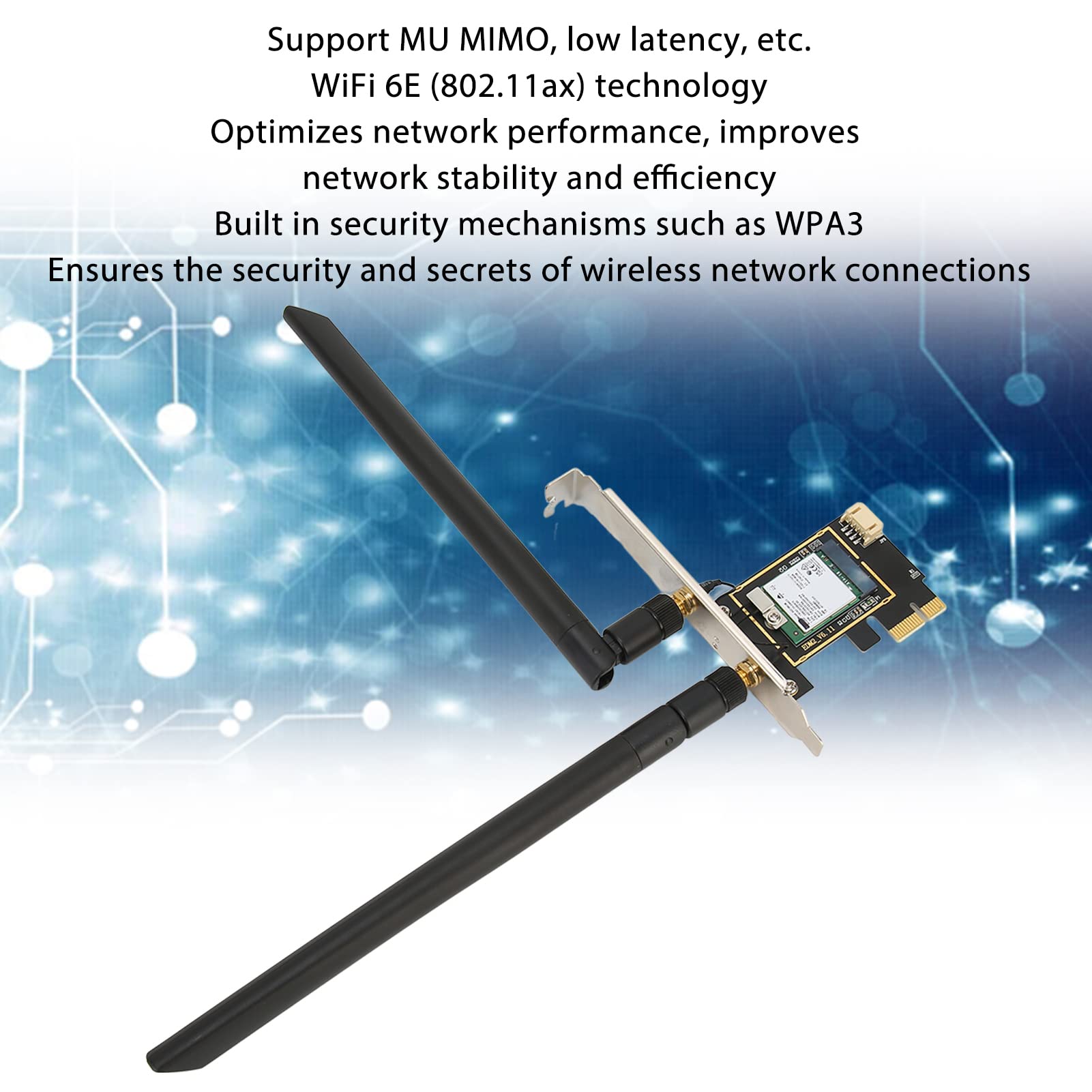 Bewinner Scheda di Rete WiFi AX210NGW, Bluetooth 5.2, 2.4GHz 5GHz 6GHz Schede di Rete Wireless per PC Desktop Adattatore WiFi PCIe