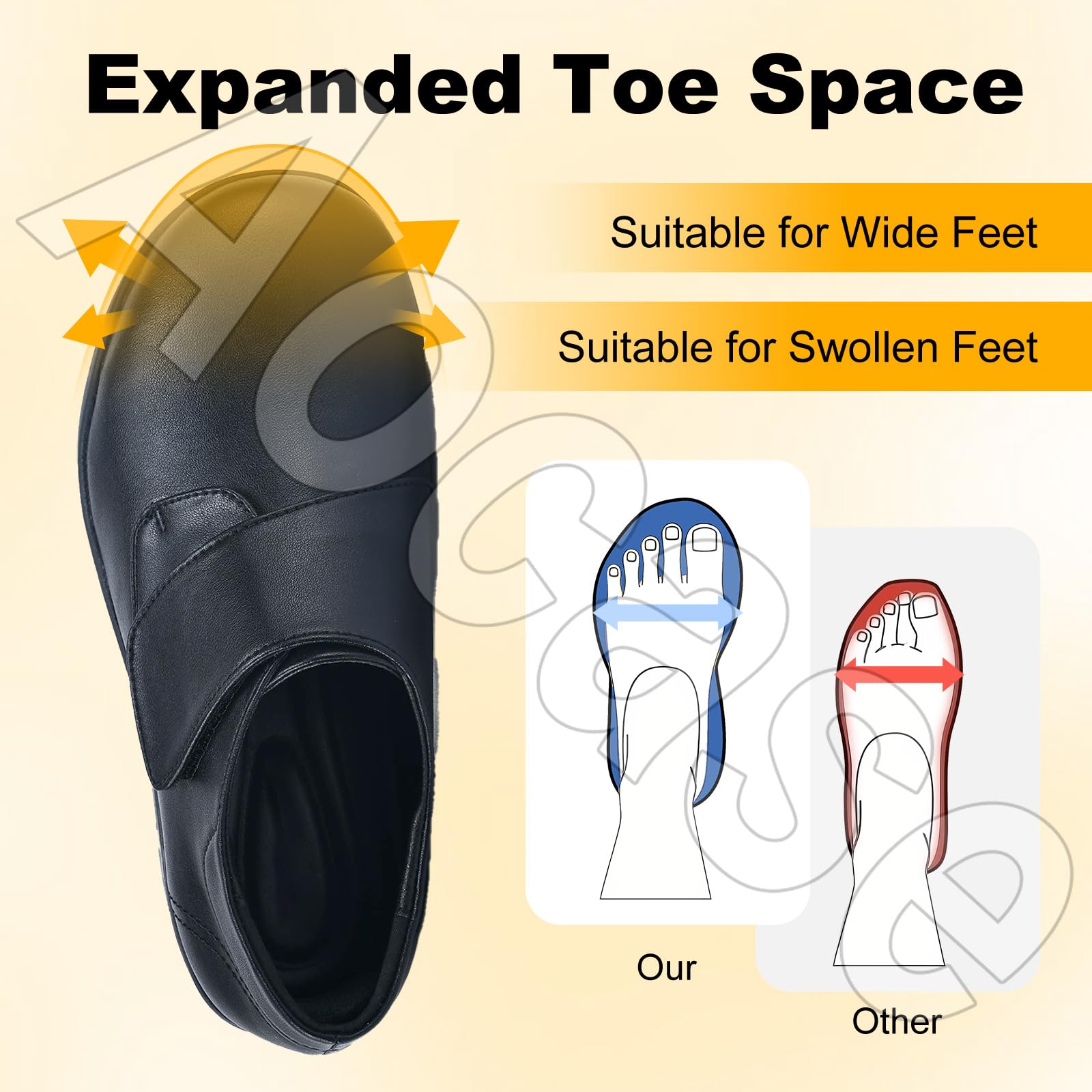 Scarpe Uomo Pianta Larga Scarpe Uomo per Diabetici Scarpe Sportive Ortopedici Slip-on da Donna in Pelle Impermeabile Donna Scarpe Scarpe Ortopediche da Donna