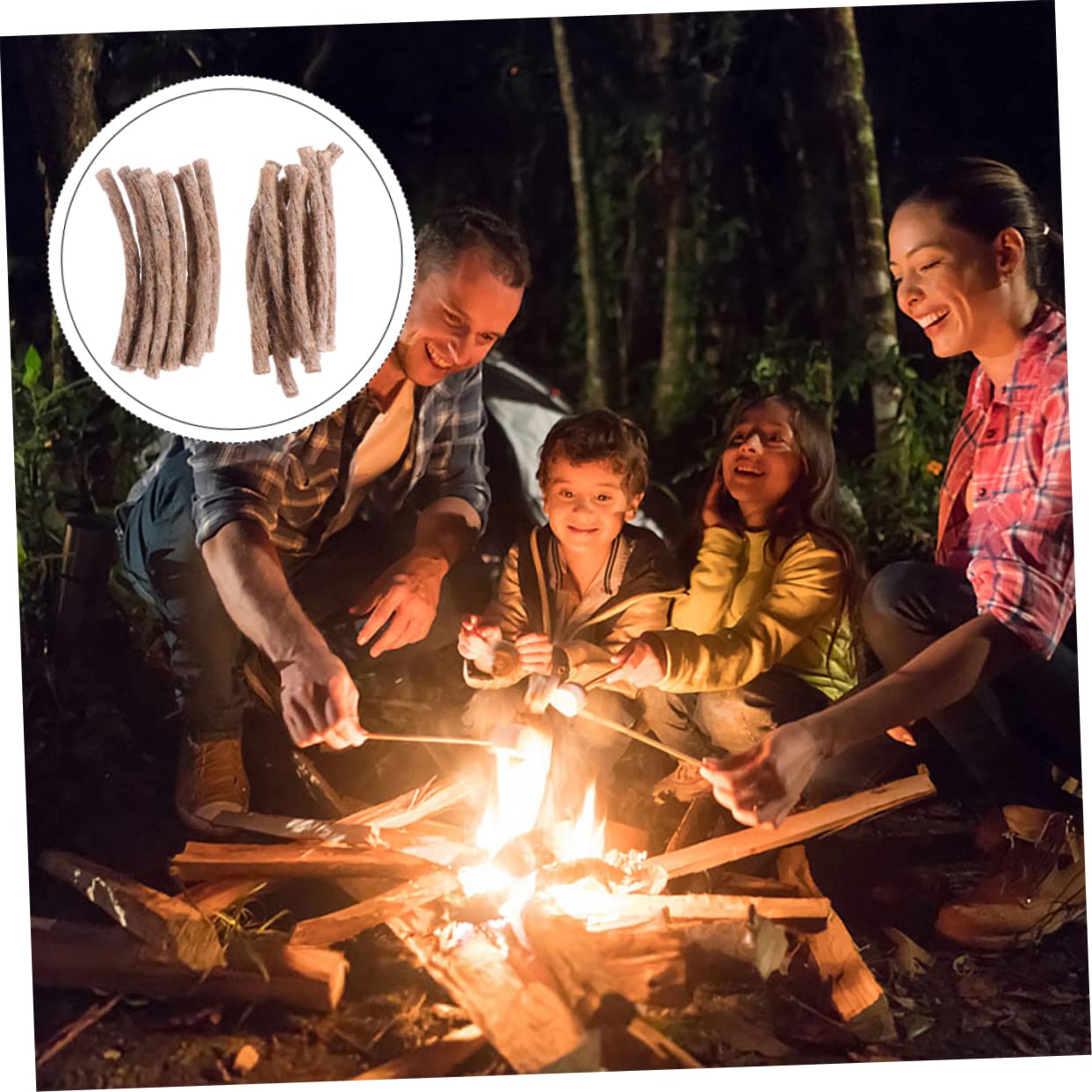 VANZACK 3sets Hiking Fire Starter Camping Rope Lightweight Wick Cord Fire Lighter Survival 20pcs*3