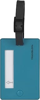 Travelon Set of 2 Luggage Tags-Swivel, Aqua, 6.63 x 3.5 x 0.13
