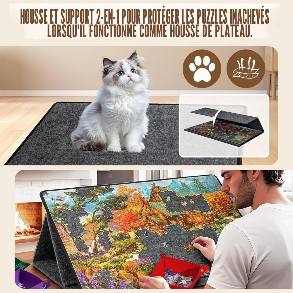 Plateau Puzzle de 1000 Pièces, Table Puzzle en Feutre